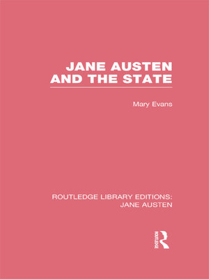 cover image of Jane Austen and the State (RLE Jane Austen)